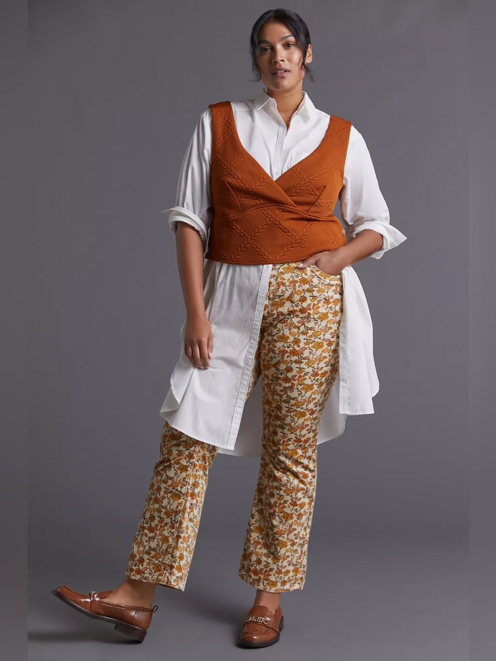 Pilcro The Icon Floral Corduroy Flare Pants Size 32 NWT Anthropologie $140 - Picture 10 of 15
